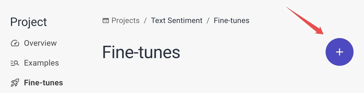 Click create new fine-tune