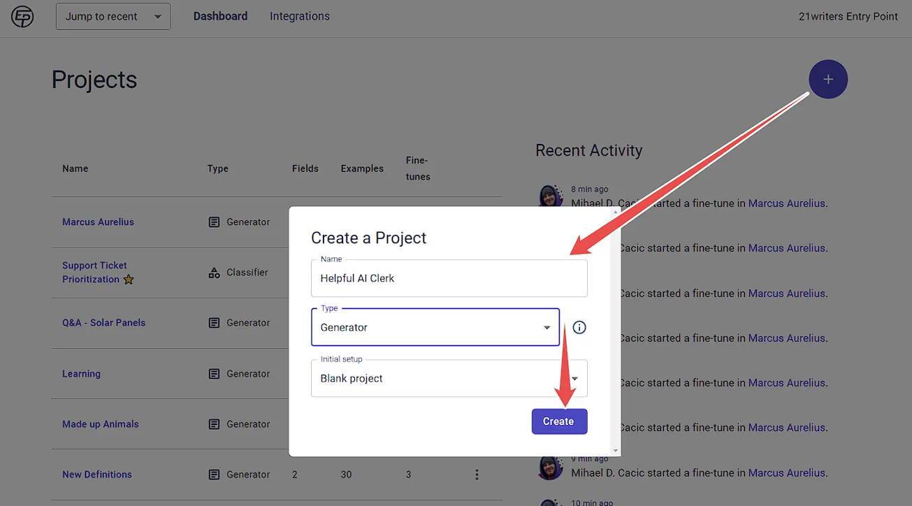 Create AI generator project