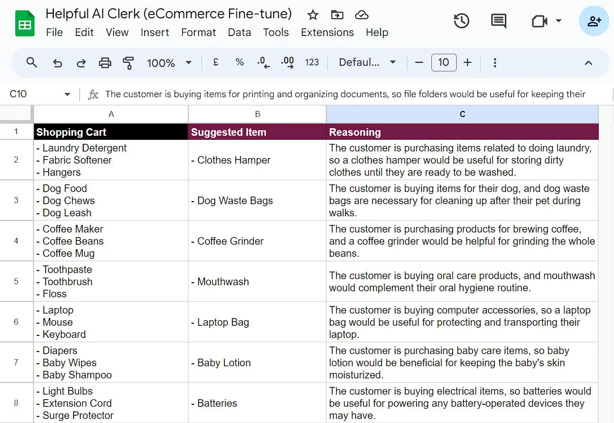 Helpful AI Clerk Dataset