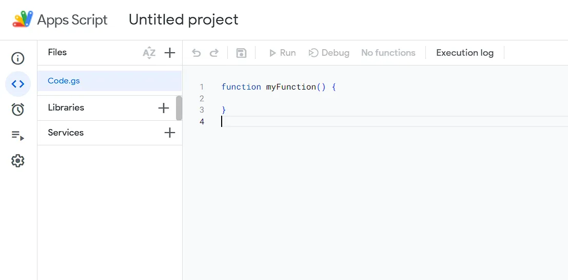 New Apps Script in Google Sheets