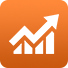 Icon of arrow up and to the right with bar chart